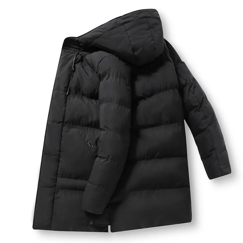 Long Jacket for Men Hooded Oversize M-8 XL Black Puffer Down Coat Windproof Outwear Business Hombre
