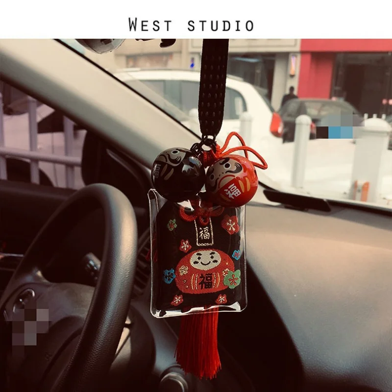Japan JDM Lucky Keychain Bell Key Ring Fortune Cat Keyring Wealth Health Attraction Gift Shopping Bag Decoration Car Accessories 3