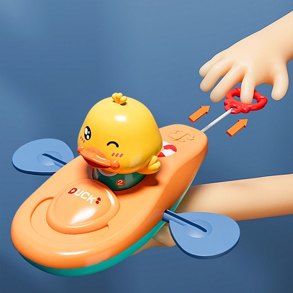 1pcs Little Yellow Duck Kayak Toy swimming Pool Bathroom Toy