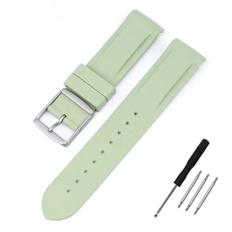 20mm Curved End Waterproof Rubber Sports Watch Strap