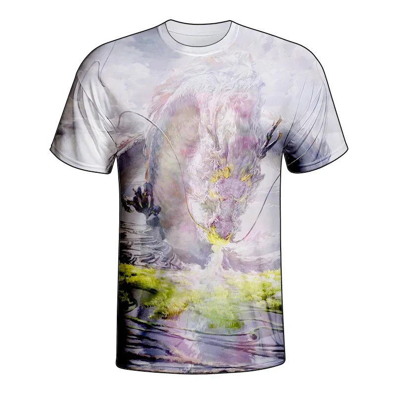 

dragon New Fashion 3D Print T Shirt Men Oversized T-shirts Casual Streetwear Hip-Hop Tops Tees Men's Short Sleeve Clothing