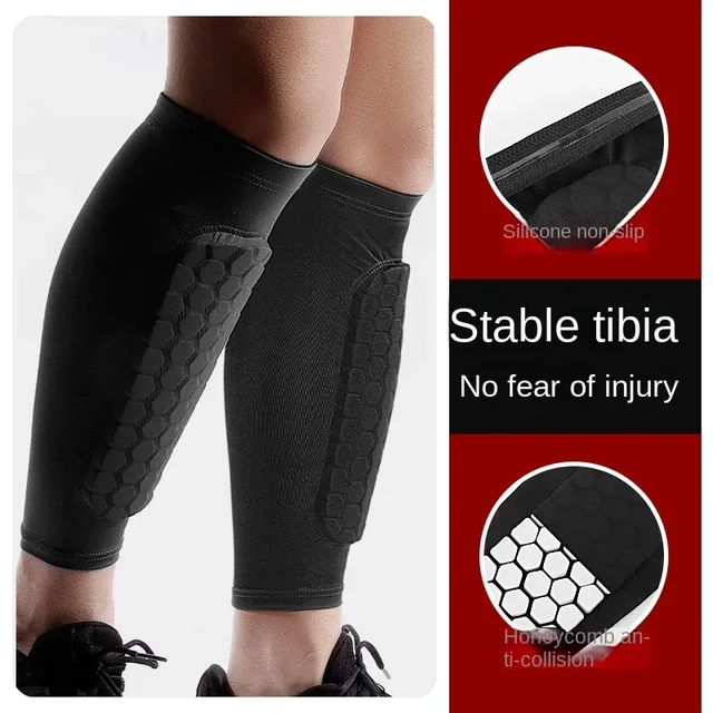 1 PC Honeycomb Soccer Shin Guards Football Shields Sports Legging Shinguards Leg Sleeves Protective Gear Shank Protector 2