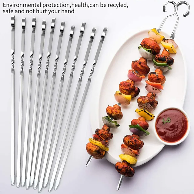 Nyársok A Grillezéshez Újrahasznosítható Grill Rozsdamentes Acél Nyársa - Image 2