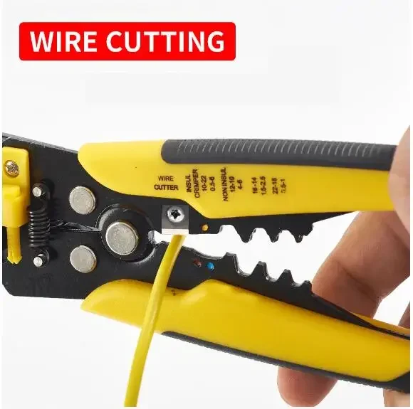 Crimper Cable Cutter Adjustable Automatic Wire Stripper Multifunctional Stripping Crimping Pliers Terminal Hand Tool