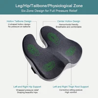 Orthopedic Chair Cushion Memory Foam Office Chair Cushion Car Seat Support Waist Pillow Massage Buttocks Coccyx Cushion Back Pad 2