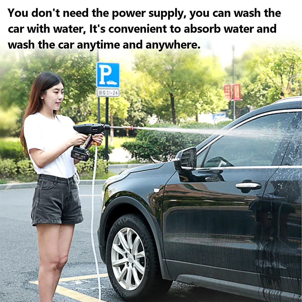 30Bar Wireless High Pressure Wash Gun Washer Supplies Foam Generator Water Gun Spray Cleaner Gardon Wash for Auto Home Cleaning 4