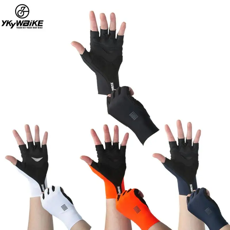 Cycling Gloves YKYWBIKE Cycling Gloves MTB Bike Gloves Sports Half Finger Bicycle Goves Men Women Breathable Shockproof