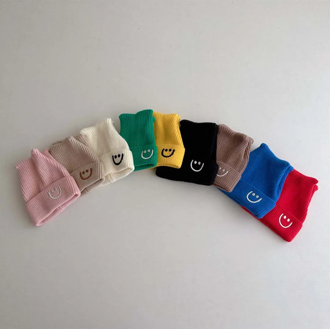 9 Colors Autumn Kids Knit Hat 2023 Newborn Baby Beanie Caps Elastic Infant Baby Bonnet Cap Kids Accessories