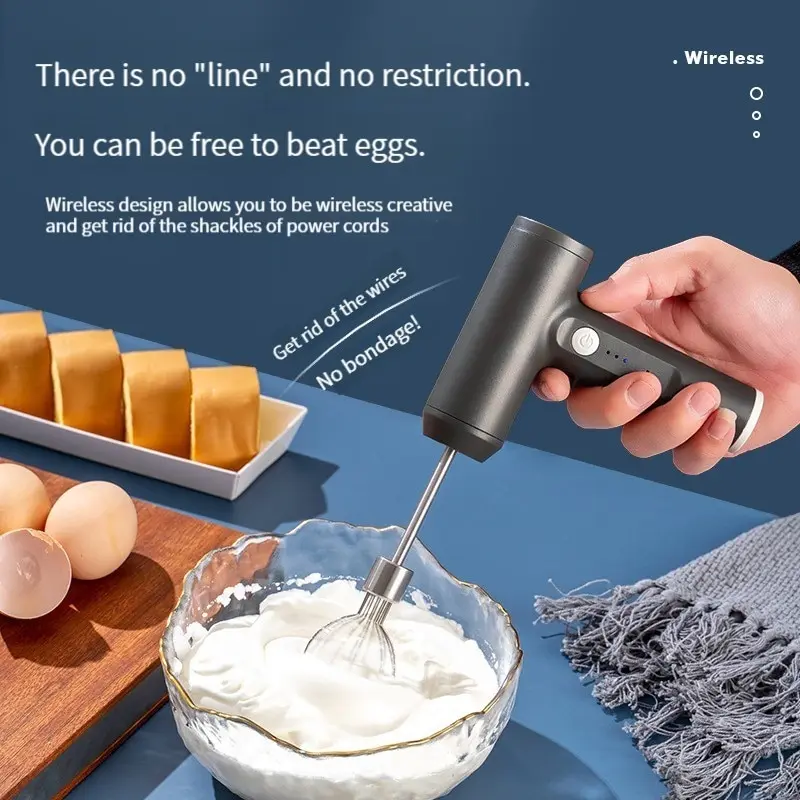 Drahtloser elektrischer Küchenmixer, tragbar, 3 Geschwindigkeiten, Schneebesen, Backen, Teig, Kuchen, Sahne, Mixer, Küchengeräte_voghion.com