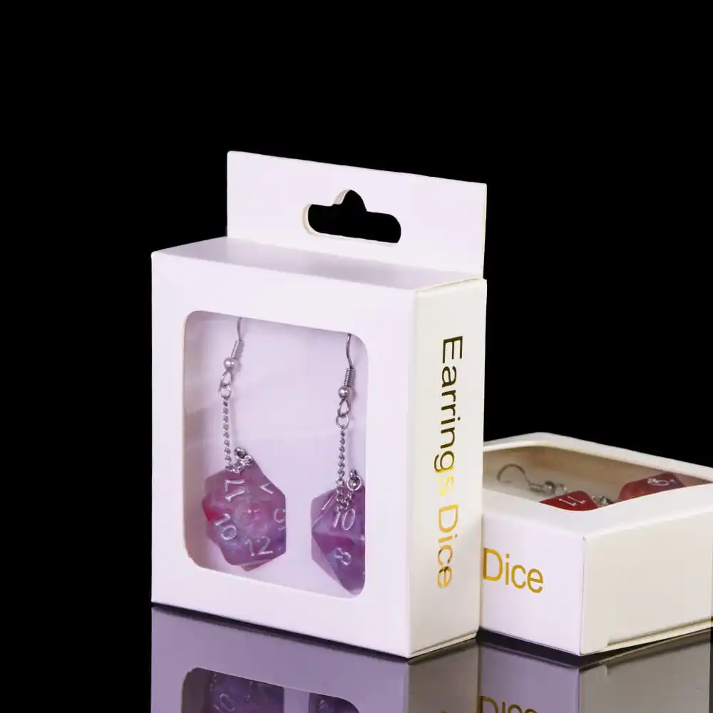 Women Dice Earrings Resin Nebula D4 D6 D8 D10 D20 Drop