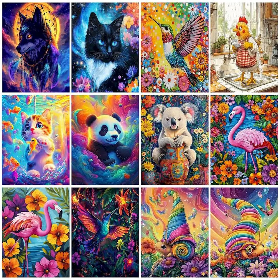 SDOYUNO-Painting Kit By Number Crafts Supplies Adults Color Abstract Animals With Frame On Canvas Original Gifts Acrylic Paints