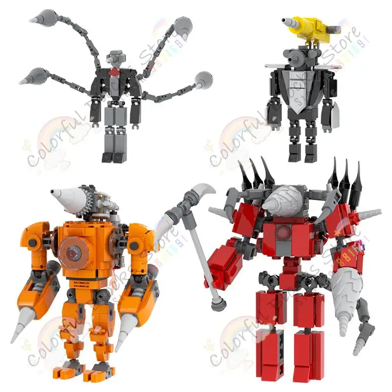 Skibidi Toilet Game Character Building Blocks Creative Electric Drill Man Series Action Figure Model Assembly Toys For Kids Gift