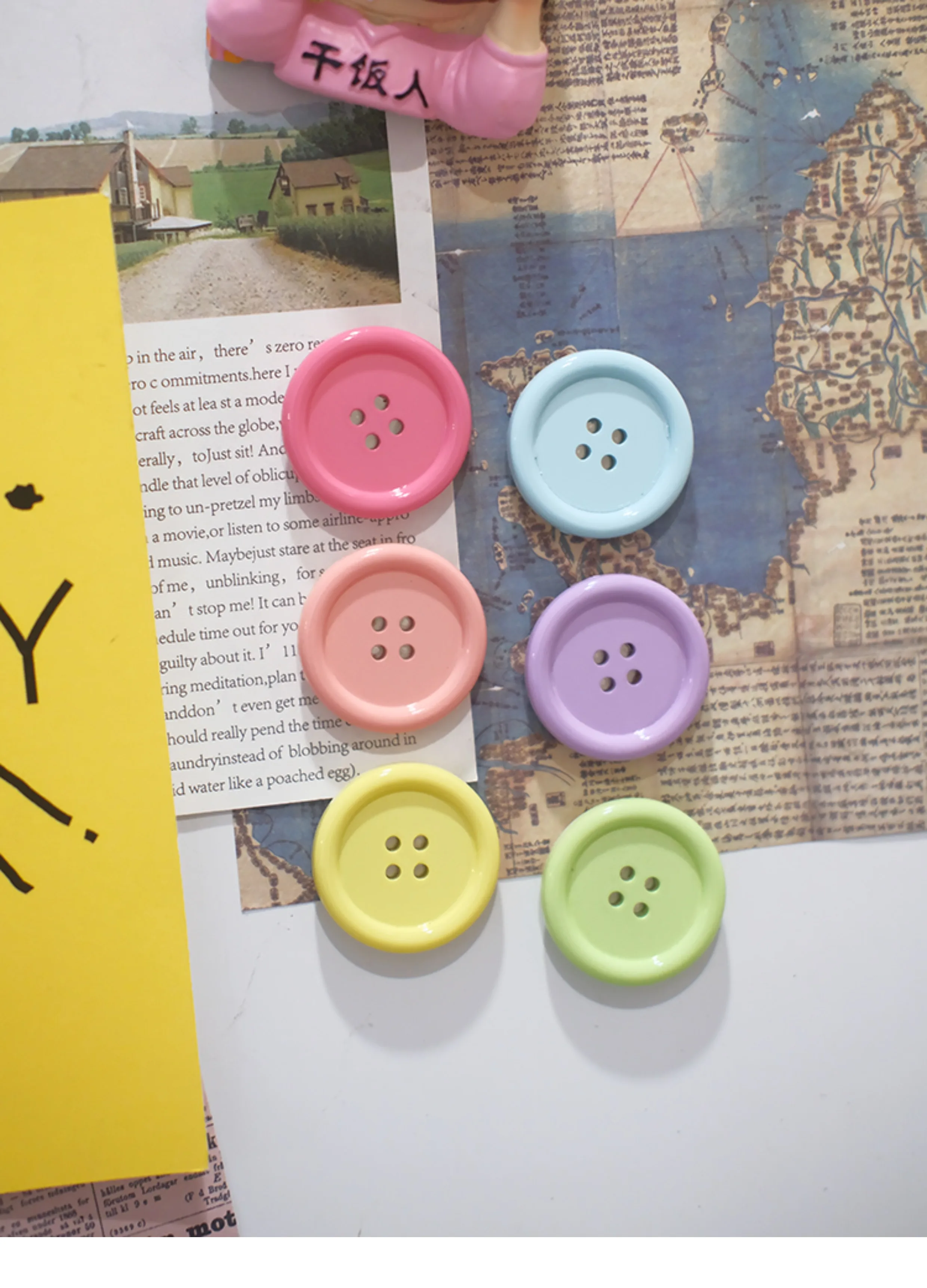 Candy Colored Buttons Fridge Magnet Photo Message Board Magnetic Home Decoration