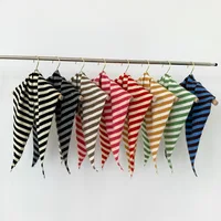 2024 Colorful Stripes with Wool Triangular Binder Decorative Knitted Small Scarf Soft Multi-Functional Small Scarf Collar 1