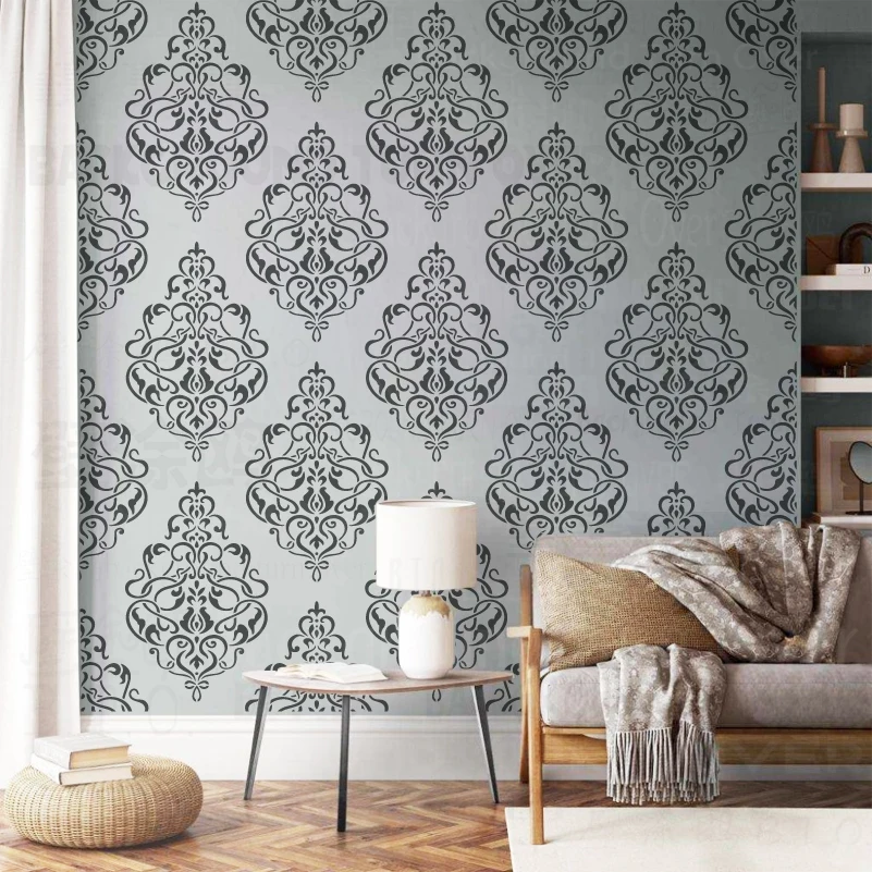 Estêncil para Decoração de Pintura Modelo de Gesso para Pintar Móveis Grandes Barroco Rococó Vintage Luxo Retro S439 40cm 80cm