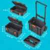 Stackable Storage System - 3 Piece Set (Small, Deep Toolbox, and Rolling Tote) 4
