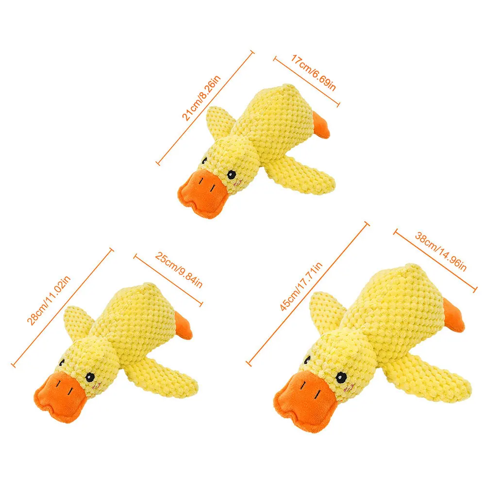 Dog Calming Duck Pet Plush Toy Bite Resistant Sleeping Sound Making Small Yellow Duck For Small Dogs Golden Retriever Chew Toys 6
