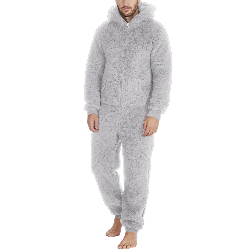Felcia Heren Jumpsuit met Capuchon, Casual, Lange Mouwen, All-in-One, Ritssluiting, Romper, Speelpak, Winter, Warm, Comfortabel, Fleece, Nachtkleding, Loungewear, XL Felcia Heren Jumpsuit met Capuchon, Casual, Lange Mouwen, All-in-One, Ritssluiting, Romper, Speelpak, Winter, Warm, Comfortabel, Fleece, Nachtkleding, Loungewear, XL