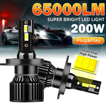 2PCS H4 LED Car Headlight Bulbs 200W Super Bright Canbus Led for Car Headlamp CSP 3570 With Cooling Fan Auto Light 6500K White 1