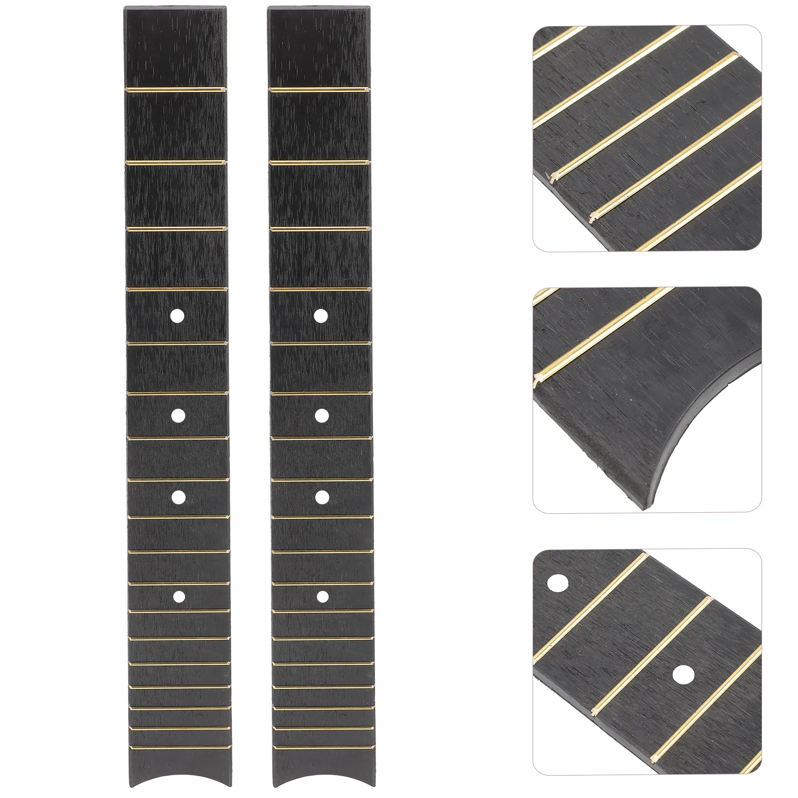 

2 Pcs Ukulele Fingerboard Guitar Parts Folk Fretboard Durable Plate Replacements Fretboards Rosewood ABS