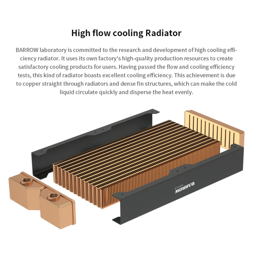 Carrinho de Mão 28 mm Grosso Cobre 240 360 mm Preto Radiador Computador Água Refrigerar Líquido Trocador g1 Rosqueado para 12cm Ventiladores Dabel28b Ventiladores e resfriadores - Imagem 6