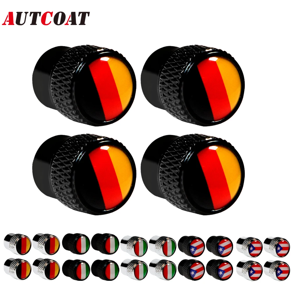 

AUTCOAT 4Pcs/Set Universal Aluminum Alloy Car Wheel Tyre Tire Valve Stem Caps Dust Covers for Bike Car Trucks Motorbike Bicycle