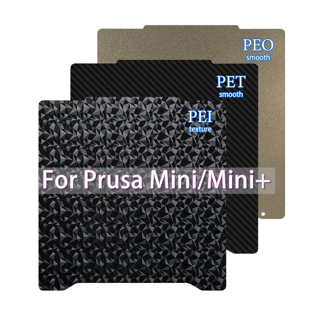 

For Prusa Mini Mini+ Upgrade Heatbed Build Plate Double-sided Textured PEI Powder-coated Spring Steel Smooth PET PEO Sheet New