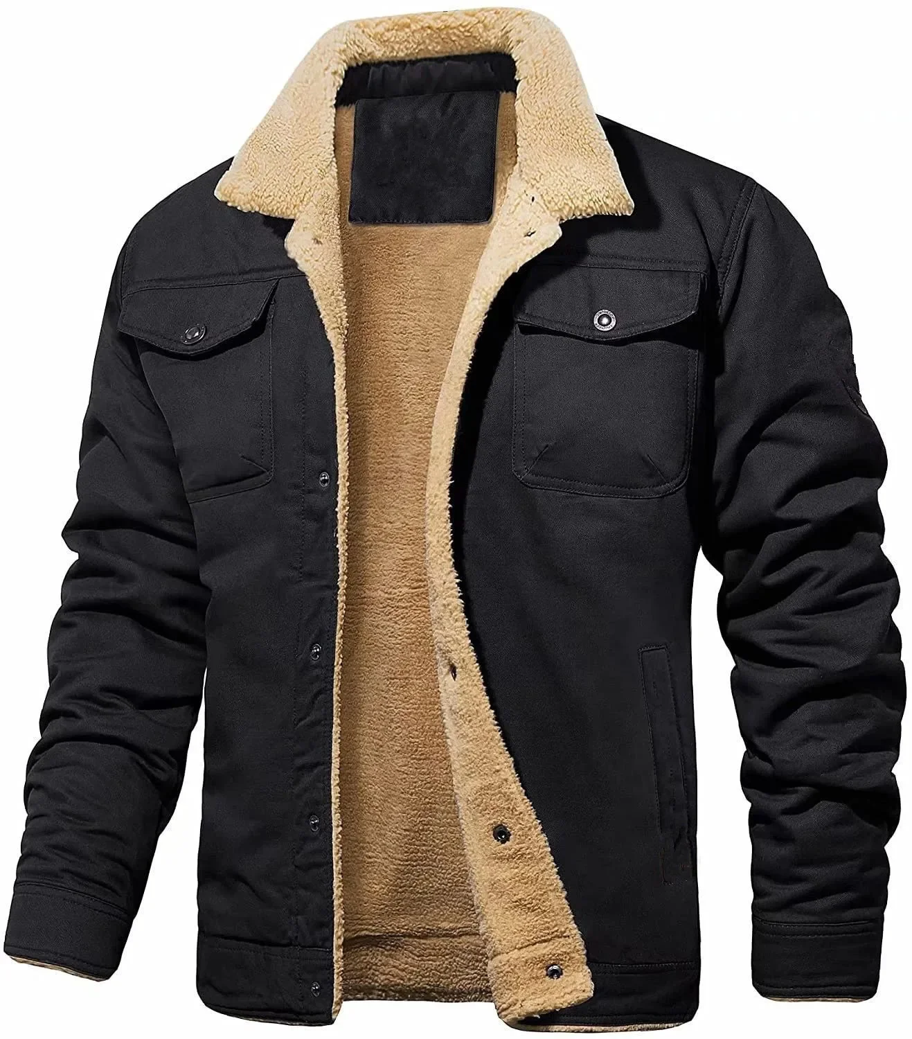 

Pleated collar jacket coat