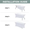 Spandex Rectangle Table Cloth Lycra, Washable and Wrinkle Resistant Table Cover Fitted for Event, Wedding Banquet Party 6