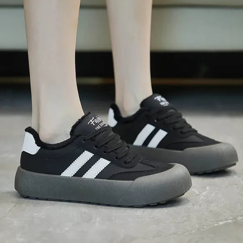 

Winter Fashion Women Sneakers Round Toed Flats Mixed Colors Sewing Ladies Fashion Lace-up Shoes Sneakers Women Zapatos De Mujer