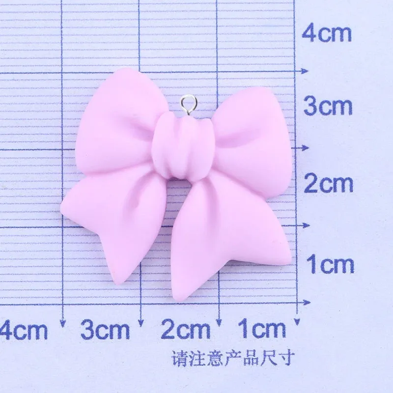 10pcs Kawaii 다채로운 캔디 컬러 Bowknot 수지 참 보석 만들기 DIY 수제 펜던트 키 체인 귀걸이 액세서리