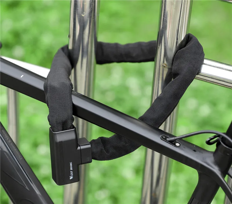 WEST BIKING Fahrradkettenschloss Diebstahlsicheres MTB-Rennradschloss aus legiertem Stahl mit 2 Schlüsseln Sicherheit Motorrad Elektrofahrradzubehör – Detail 12