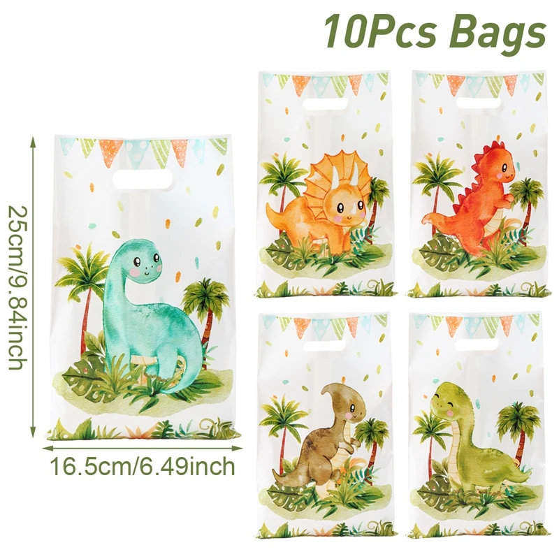 Cartoon Dinosaurier Kunststoff Geschenk Tasche Candy Tasche Dinosaurier Geburtstag Party Decor Kinder Geburtstag Party Liefert Gefälligkeiten Baby Dusche Dekor – Detail 22
