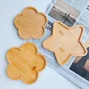 Bamboo Tray Irregular Flower Pots Multifunctional  Wood Saucer Kitchen Decorative Wooden Plate Coffee Cup Coaster Food Cake Mat 1