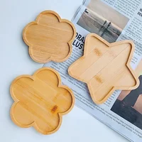 Bamboo Tray Irregular Flower Pots Multifunctional  Wood Saucer Kitchen Decorative Wooden Plate Coffee Cup Coaster Food Cake Mat 1