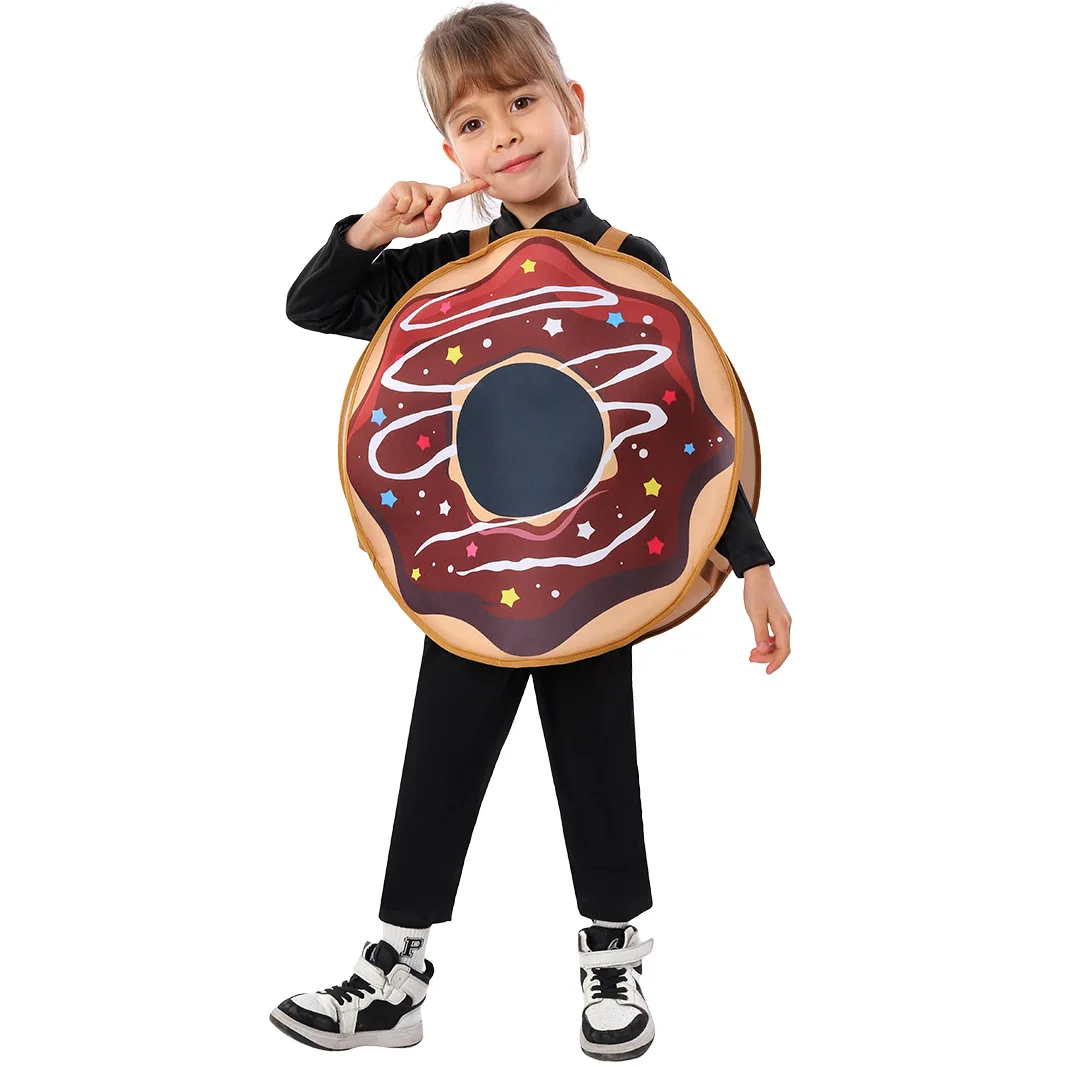 

Halloween Children Food Doughnut Cosplay Costume Holiday Party Funny Jumpsuit Fashion Cute Stage Performance Clothes Overclothes