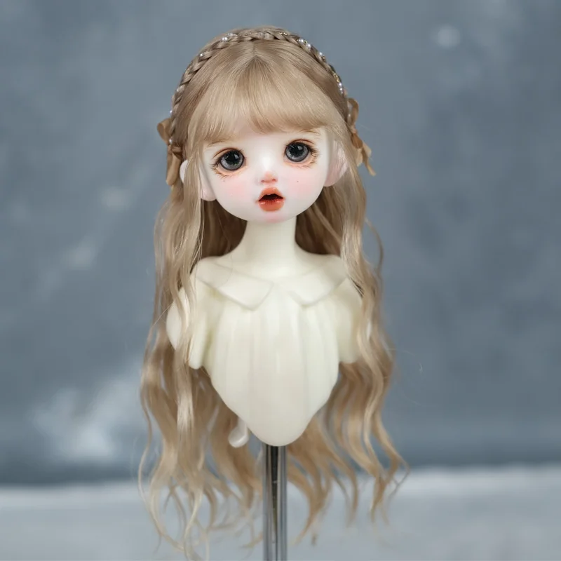 30cm Doll Wig Bangs Ponytail Curly Soft Mohair Wig Suitable for1/6BJD Doll Wig Toy Accessories 6-7 Inches Hair 2