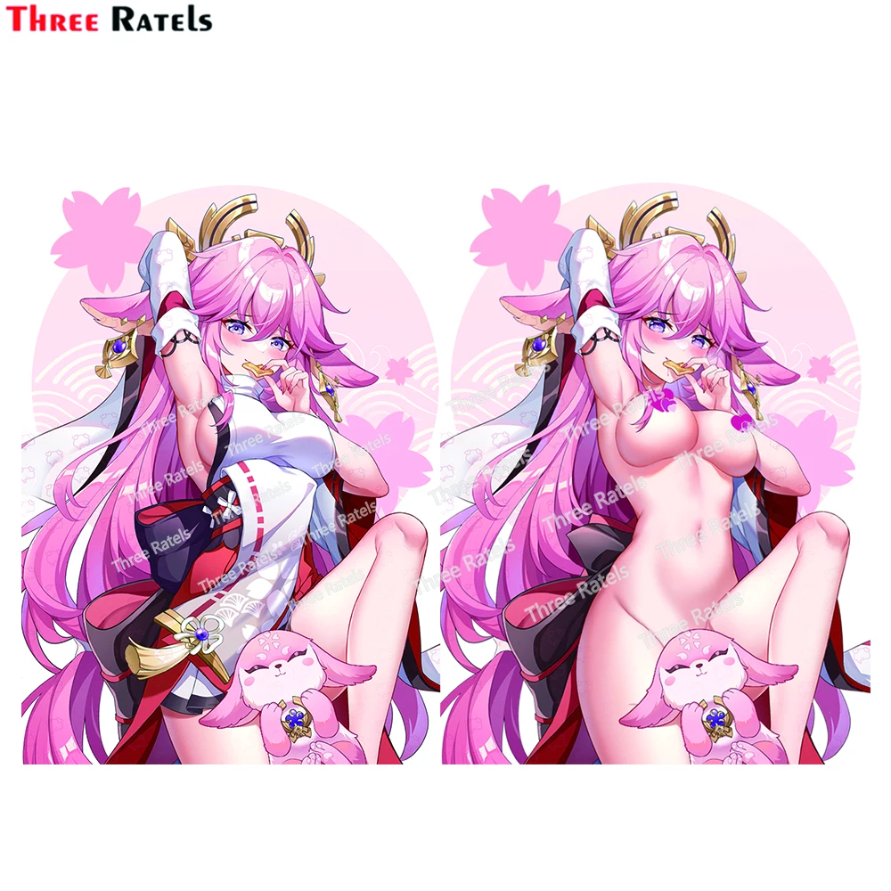 

Ударопрочные наклейки Three Ratels H564 Yae Miko Genshin для украшения кузова автомобиля, пленка против царапин, водонепроницаемая пленка для ноутбука