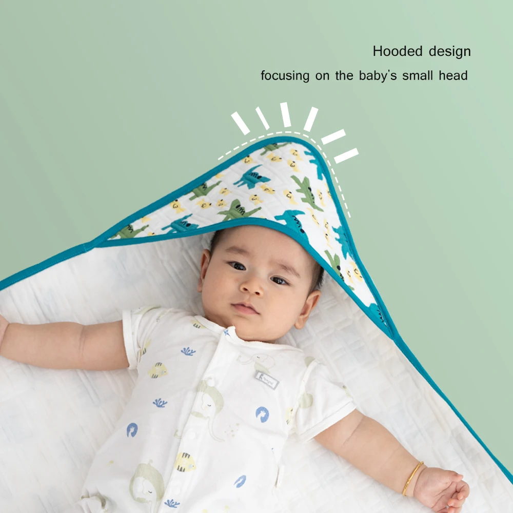 Goodbaby Little Crocodile Cotton Swaddle Blanket 80x80cm (Pack of 2, Gift Packaging)