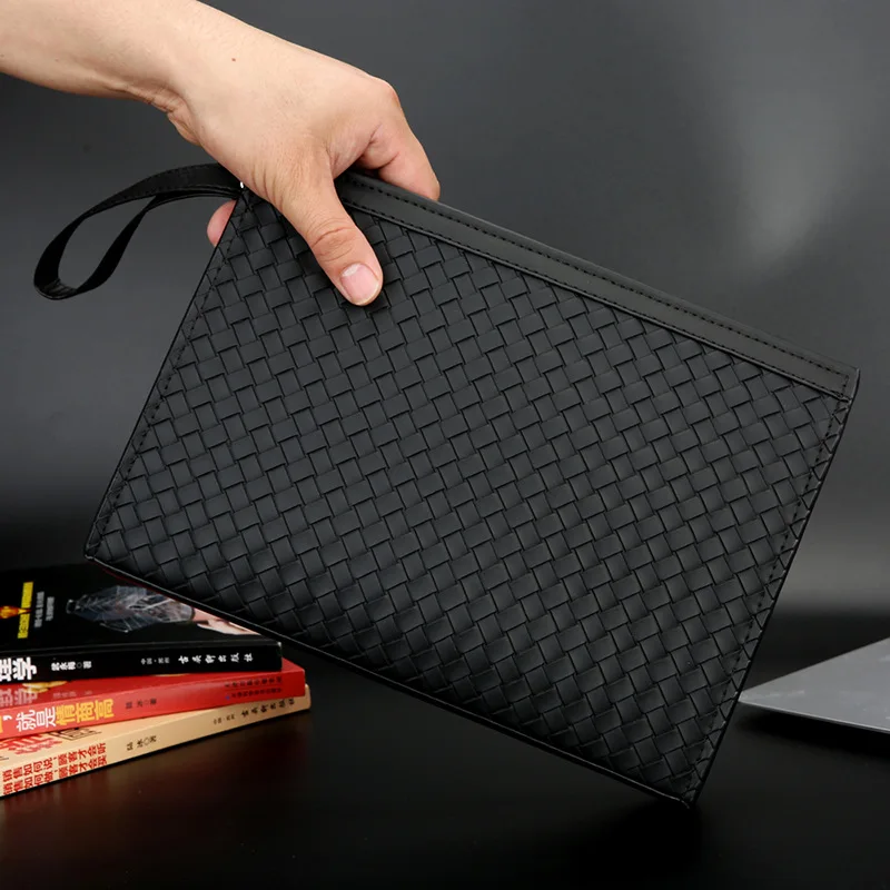 

New Design Knitting Men's Day Clutch High Quality iPad Case Soft Envelop Bag Big Capacity Handbag Travel Bag for Man