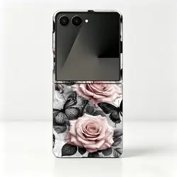 Monochrome Butterfly Rose Luxury Phone Cover for Motorola Razr 70 (Mix01)