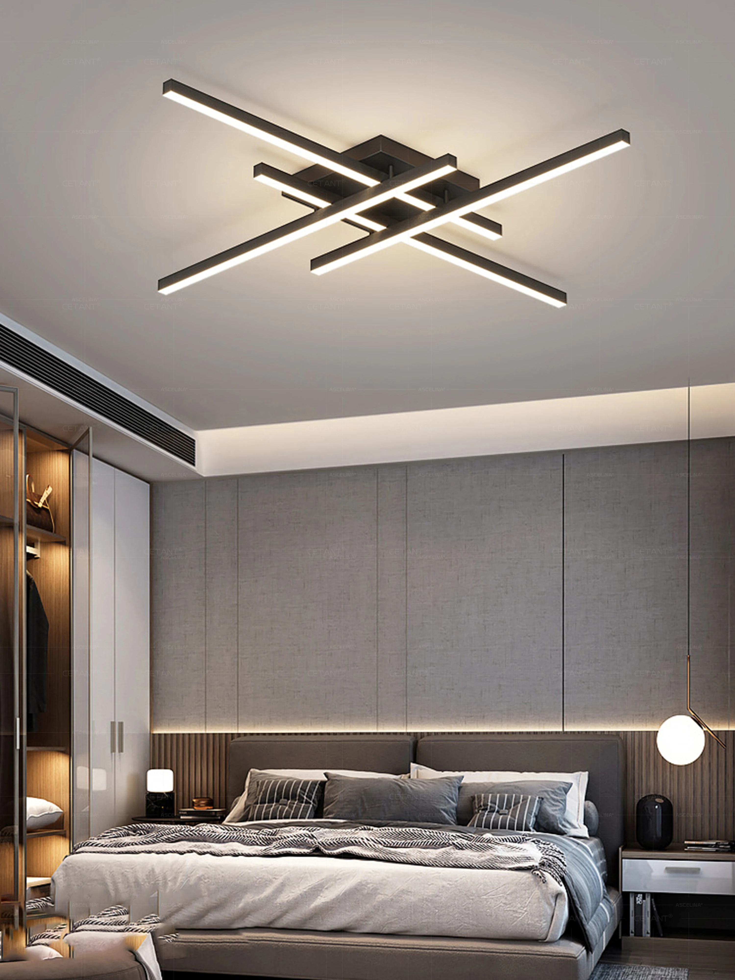 Description Picture 4 of itemModern LED Ceiling Light Minimalist Strip 30/40/50cm Aluminum Lamps For Bedroom Living Room Study Indoor Illumination Fixtures