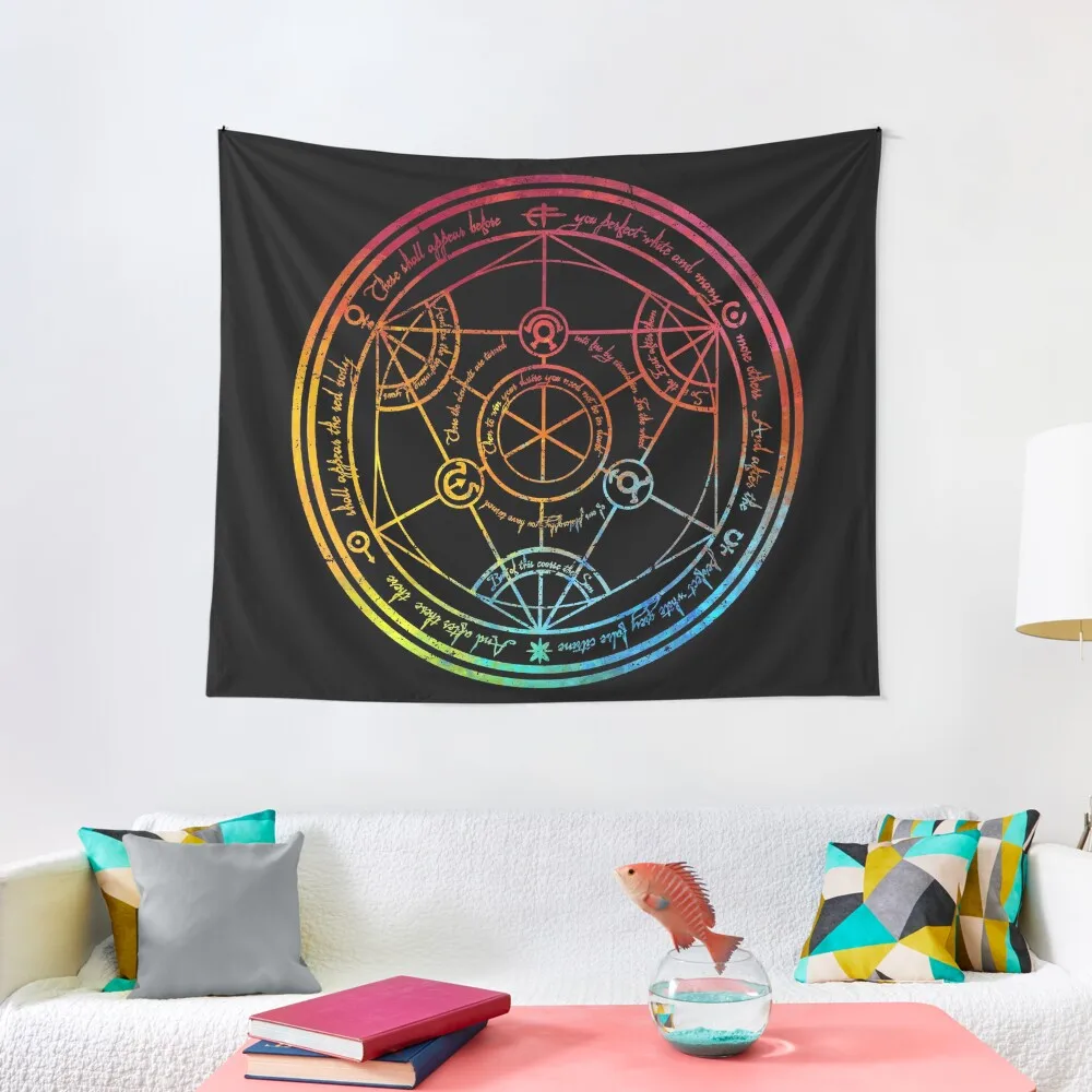 

Human Transmutation Circle - Colorful Watercolor Tapestry Wall Decorations Christmas Decoration House Decoration Tapestry