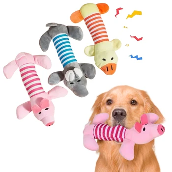 3/1Pack Animal Squeaky Toys for Dogs (Elephant/Duck/Pig) - Durable Chew Toys for Aggressive Chewers with Teeth Cleaning