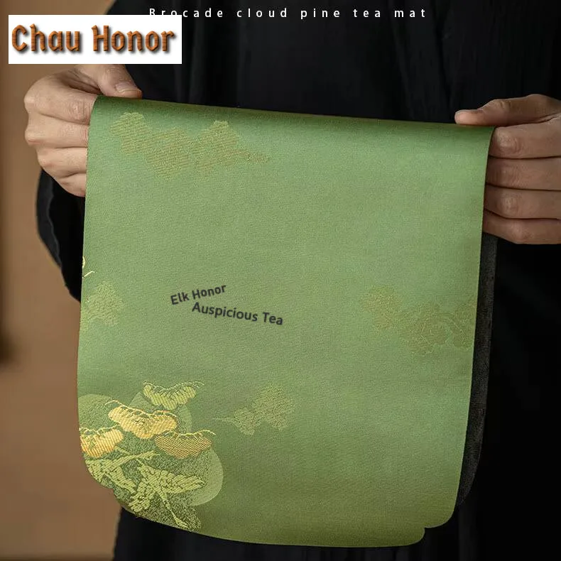 Brocade Cloud Pine Tea Making Mat Chinese Tea Flag Tea Tablecloth Small Towel Household Waterproof Fiber Tea Mat Tea Ceremony