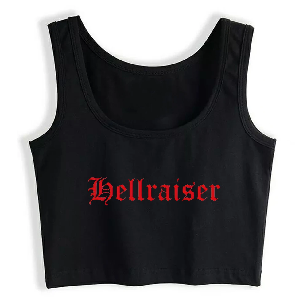 

Hellraiser Graphic Cotton Sexy Slim Fit Crop Top Women's Fashion Novel Sports Training Tank Tops Hotwife Gothic Naughty Camisole