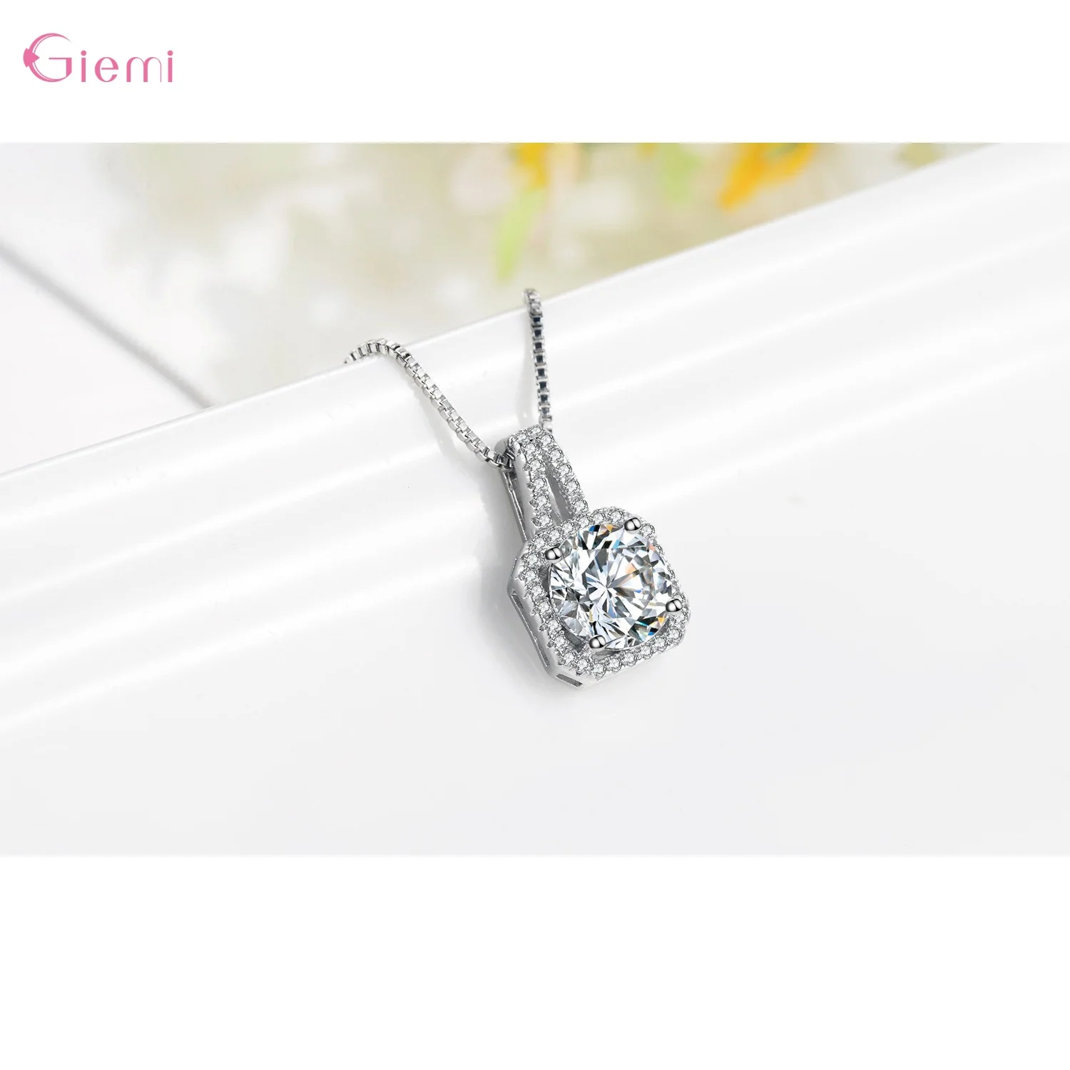 Jewelry Set Silver Jewelry Silver Jewelry Set Luxury Wedding Bridal Jewelry Sets 925 Sterling Silver with AAA Cubic Zircon Stone Inlay Paved Pendant Necklace Earrings Ring
