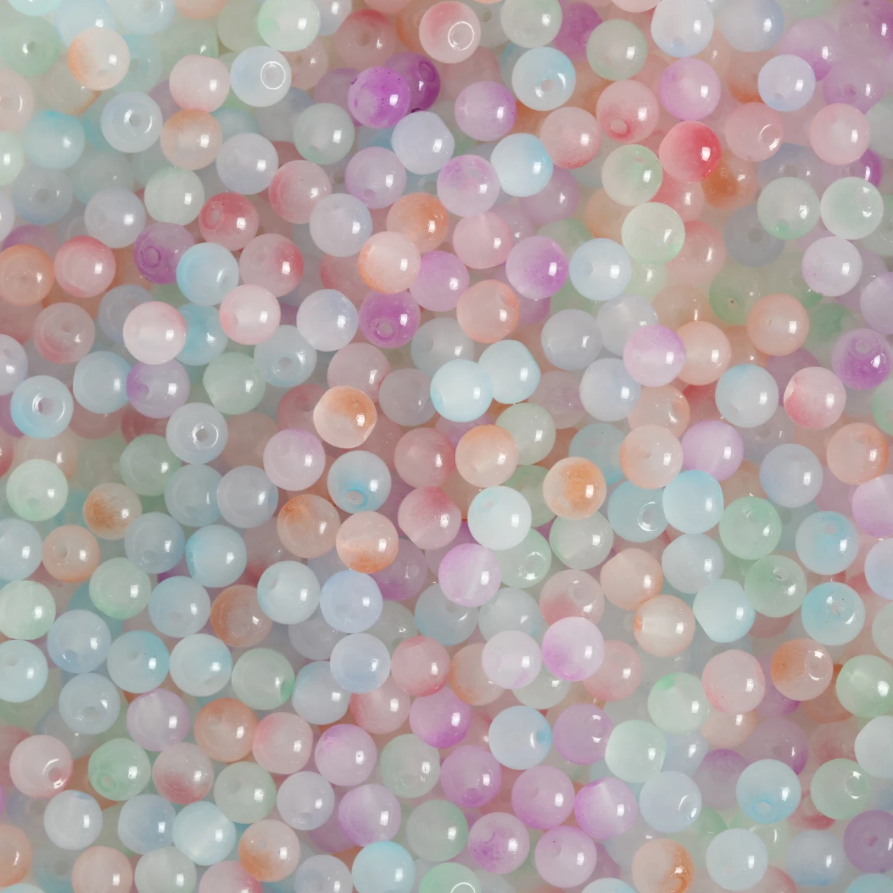 Mint Green Gradient Glass Beads - 6mm Round for Handmade Jewelry Creations