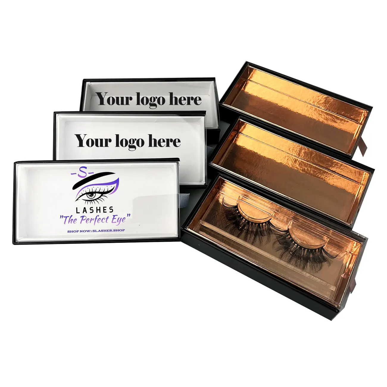 Wholesale New 25MM Mink Eyelash Packing Box  Lash Boxes Case With Tray  Flip Magnetic Box Print Logo Empty Eyelashes Box Package 4