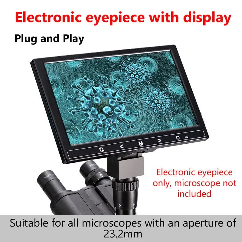 Microscope Universal Plug-and-Play Electronic Eyepiece with Display 5 inch/7 inch/9 inch HD Shooting